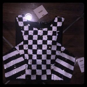 ASOS checkered sequin crop top